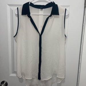 Forever 21 Silky Black and White Tank Top Size Large